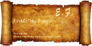 Erdődy Fanni névjegykártya